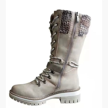 Fur Integrated Women's Shoes Thickened Warm Knee-high Snow Boots