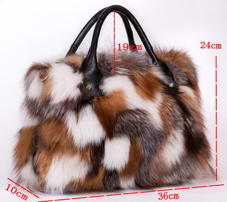 Fur Fox Hair One Shoulder Crossbody Portable Wool Bag
