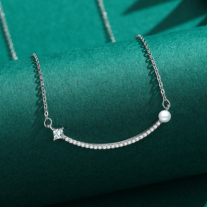 S925 Sterling Silver Pearl Double Necklace