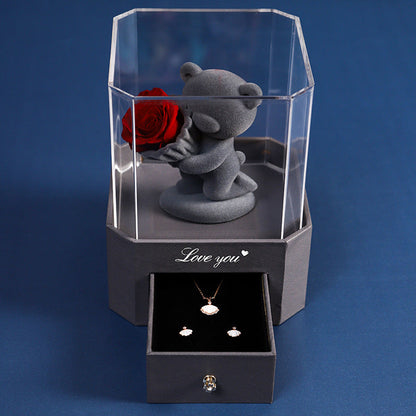 Flocking Bear Gift Box Valentine's Day