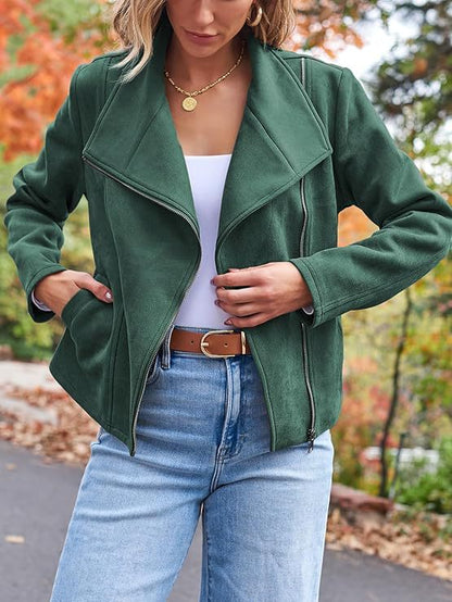 Fashion Casual Short Motorcycle Suede Jacket