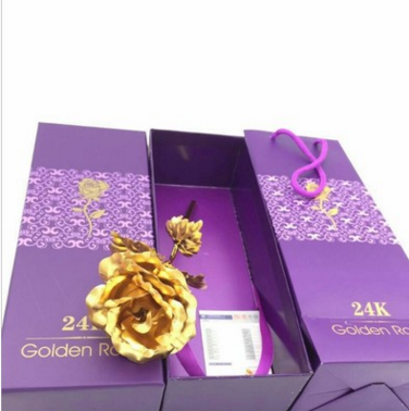 24K Gold Foil Purple Rose - Mother's Day Gift
