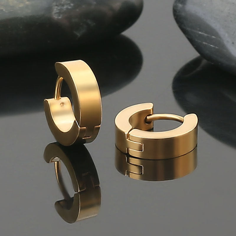 Simple Electroplated Stainless Steel Earrings