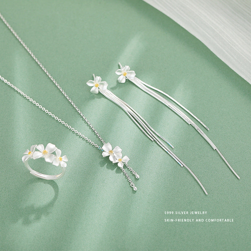 Collarbone Necklace Elegant Earrings High-grade Ring