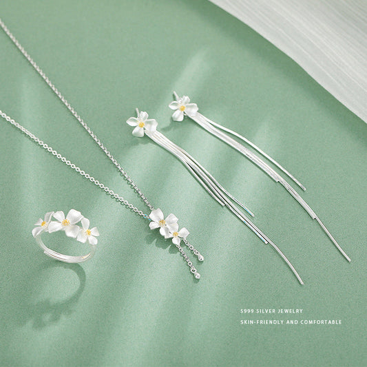 Collarbone Necklace Elegant Earrings High-grade Ring