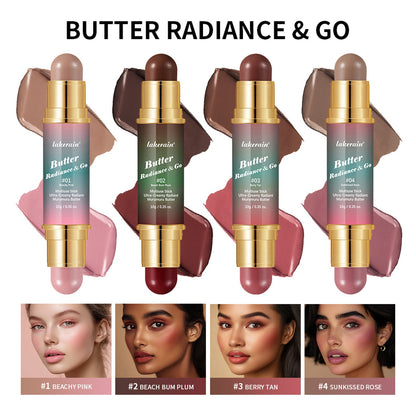 Natural Nude Makeup Double-headed Three-dimensional Face Repair Blush Stick