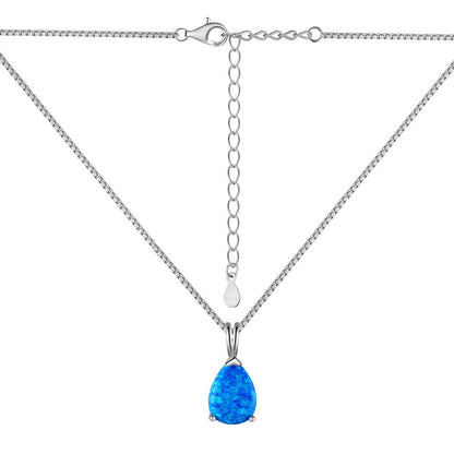 S925 Sterling Silver Opal Necklace
