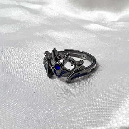 S925 Silver Ring Couple Geometry