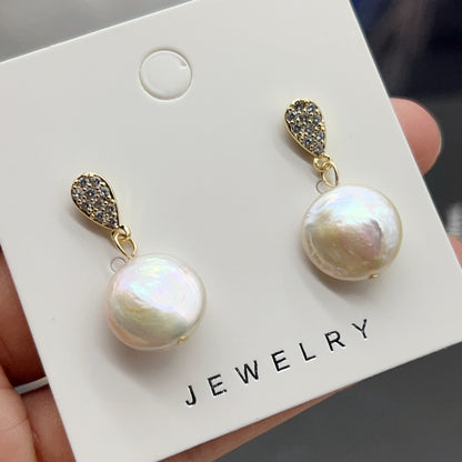 Classic Double Bead Baroque Stud Earrings