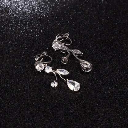 New Bridal Necklace And Earrings Suite Butterfly Zircon