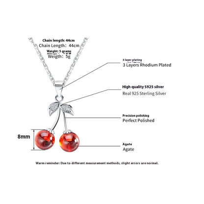S925 Sterling Silver Necklace Pomegranate