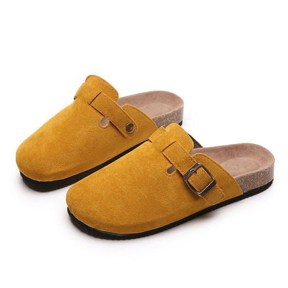 Large 35-45 Vintage Women's Shoes Slip On Flat Bottomed Half Slippers