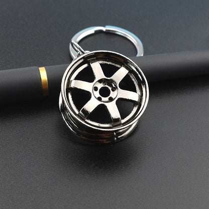 Creative Stereo Car Modification Fittings Wheel Hub Metal Keychains