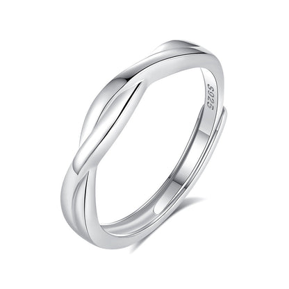 S925 Silver Adjustable Ring For Couples