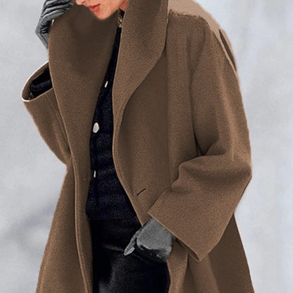 Women's Trendy Clothes Multi-color Round Neck Loose Sweater Woolen Coat Solid Casual Coat For Autumn And Winter