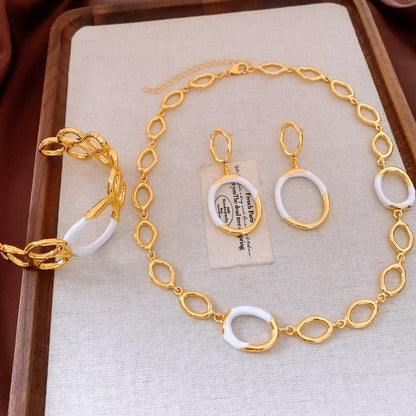 Hollow Bracelet Necklace And Earrings Suite