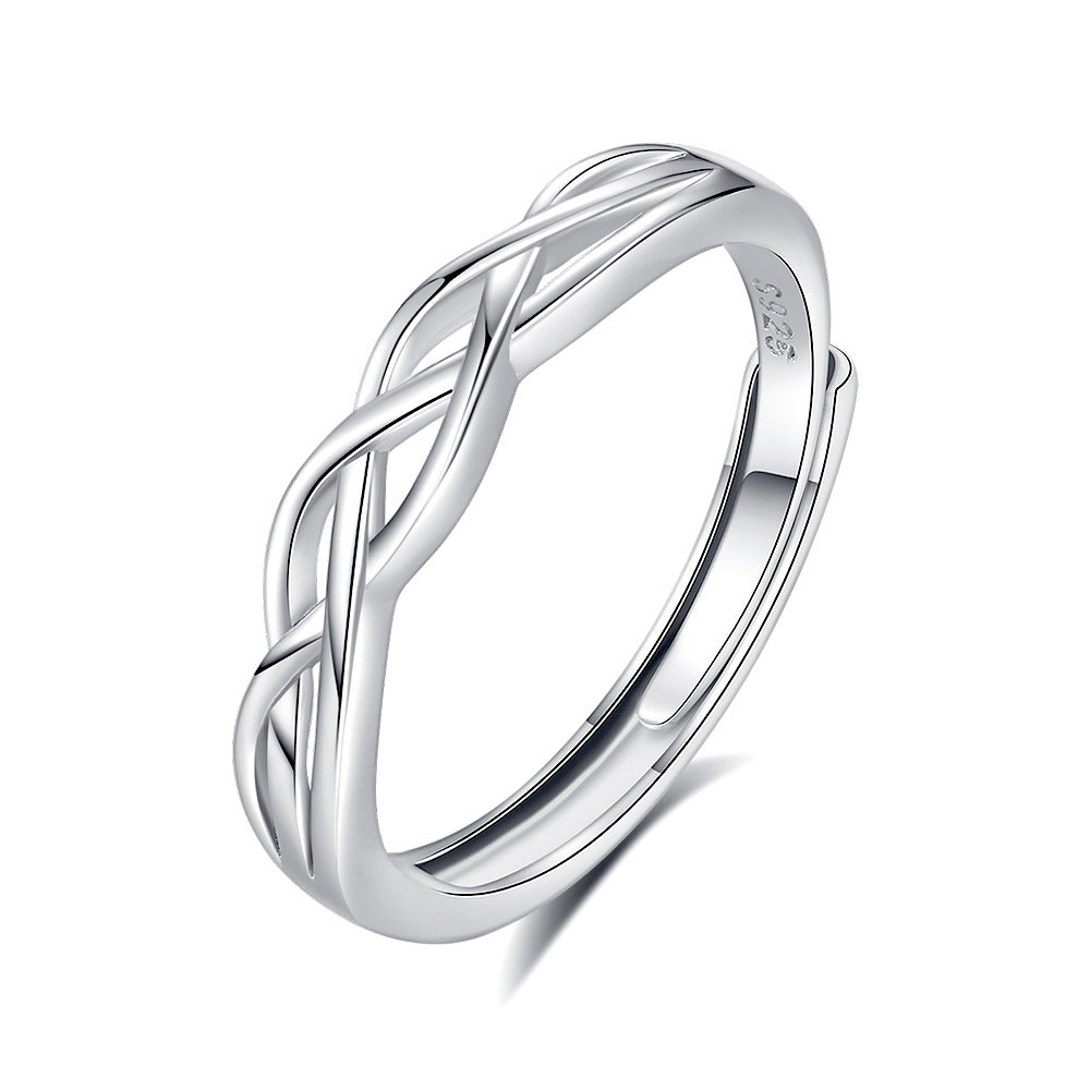 S925 Silver Adjustable Ring For Couples