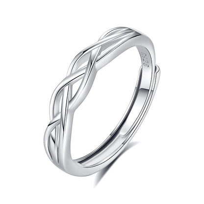 S925 Silver Adjustable Ring For Couples