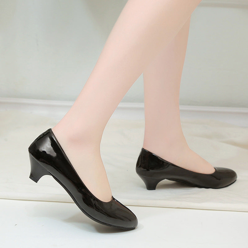 Four Seasons Chunky Heel 3cm High Heels Women's Low Heel