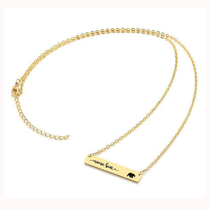 Titanium Steel Long Bar Necklace for Mother's Day Gift