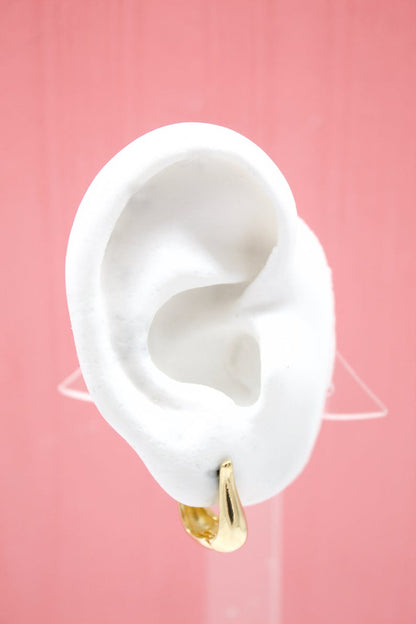 18K Gold Filled Earrings U Shaped Earrings Thick Linked Hoops Minimalist Trendy Huggies Earrings (L74A)
