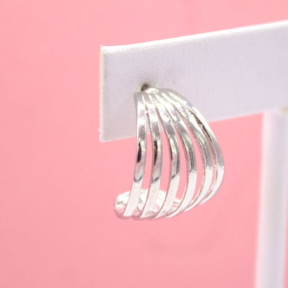 18K Gold Filled Striped Design Stud Earring (L26)