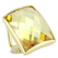 LO1251 - Gold Brass Ring with AAA Grade CZ  in Topaz