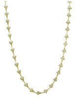 LO2625 - Gold Brass Necklace with Top Grade Crystal  in Clear