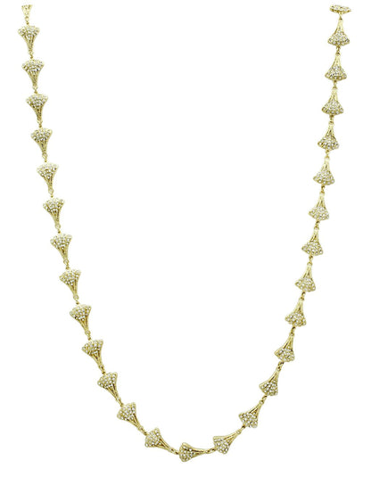 LO2625 - Gold Brass Necklace with Top Grade Crystal  in Clear