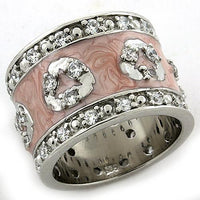 LOAS1181 - Rhodium 925 Sterling Silver Ring with AAA Grade CZ  in Clear