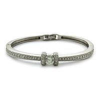 LOAS1329 - Rhodium 925 Sterling Silver Bangle with AAA Grade CZ  in Clear